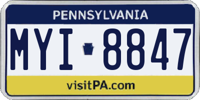 PA license plate MYI8847