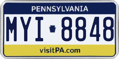 PA license plate MYI8848