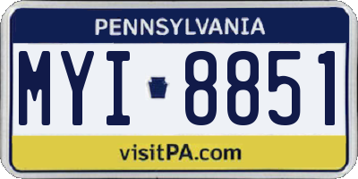 PA license plate MYI8851