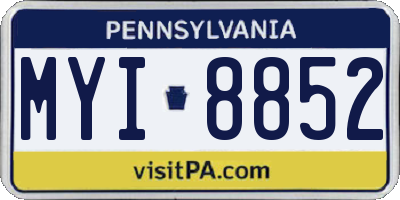 PA license plate MYI8852
