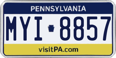 PA license plate MYI8857