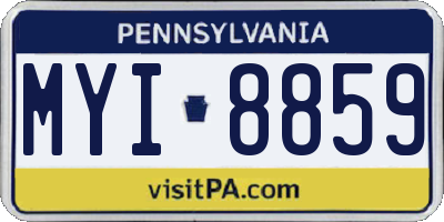 PA license plate MYI8859
