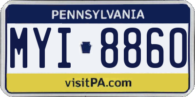 PA license plate MYI8860