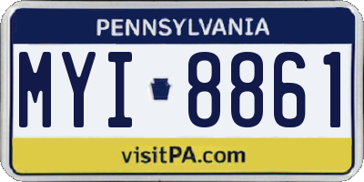 PA license plate MYI8861