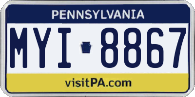 PA license plate MYI8867