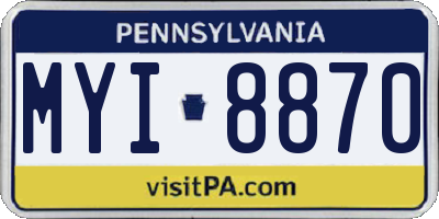 PA license plate MYI8870