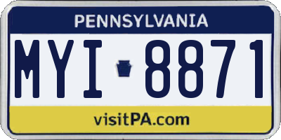PA license plate MYI8871