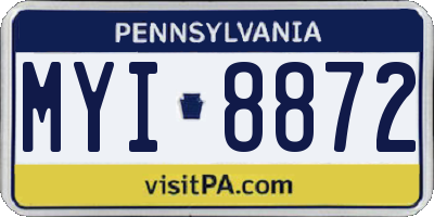 PA license plate MYI8872