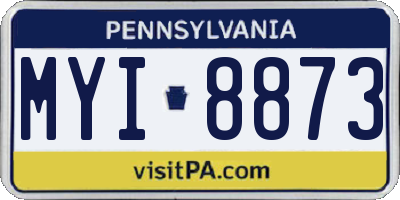 PA license plate MYI8873