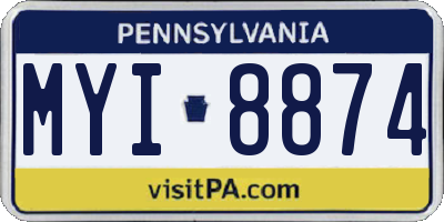 PA license plate MYI8874