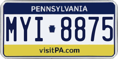 PA license plate MYI8875