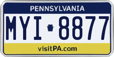 PA license plate MYI8877