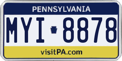 PA license plate MYI8878