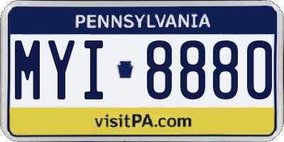 PA license plate MYI8880