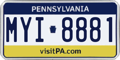PA license plate MYI8881