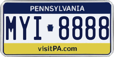 PA license plate MYI8888