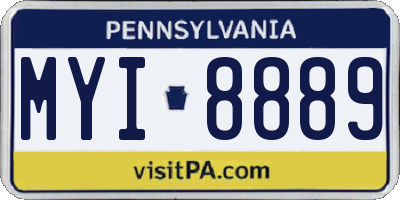 PA license plate MYI8889