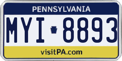 PA license plate MYI8893