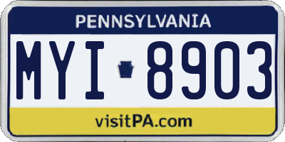 PA license plate MYI8903