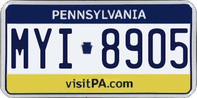 PA license plate MYI8905