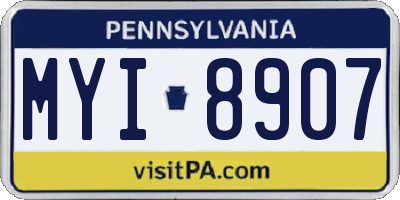 PA license plate MYI8907