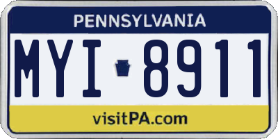 PA license plate MYI8911