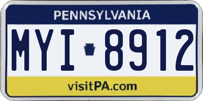 PA license plate MYI8912