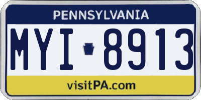 PA license plate MYI8913