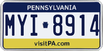 PA license plate MYI8914