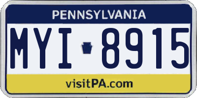 PA license plate MYI8915