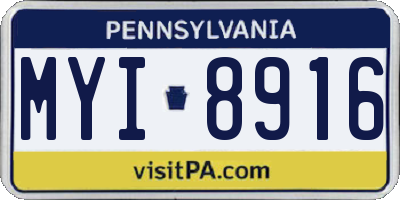 PA license plate MYI8916