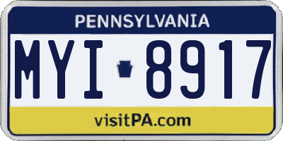 PA license plate MYI8917