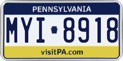 PA license plate MYI8918