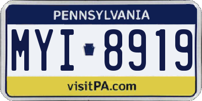 PA license plate MYI8919