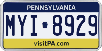 PA license plate MYI8929