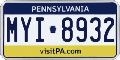 PA license plate MYI8932