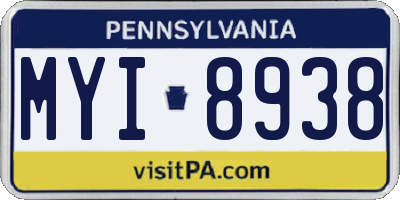 PA license plate MYI8938