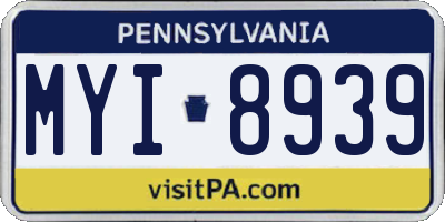 PA license plate MYI8939