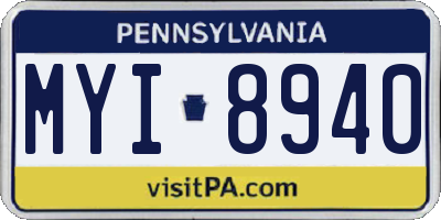 PA license plate MYI8940