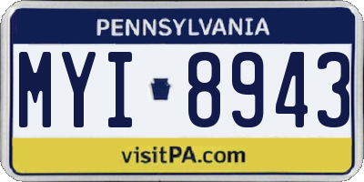 PA license plate MYI8943