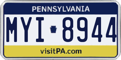 PA license plate MYI8944