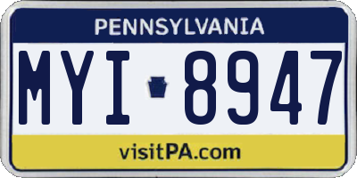 PA license plate MYI8947