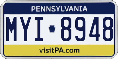 PA license plate MYI8948