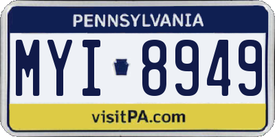 PA license plate MYI8949