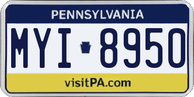 PA license plate MYI8950