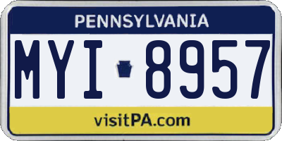 PA license plate MYI8957
