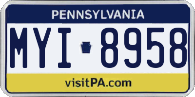 PA license plate MYI8958