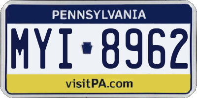 PA license plate MYI8962