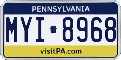 PA license plate MYI8968