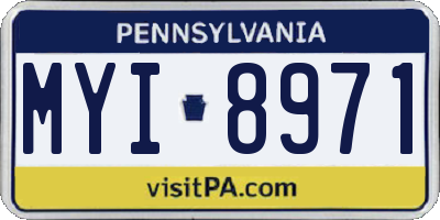 PA license plate MYI8971